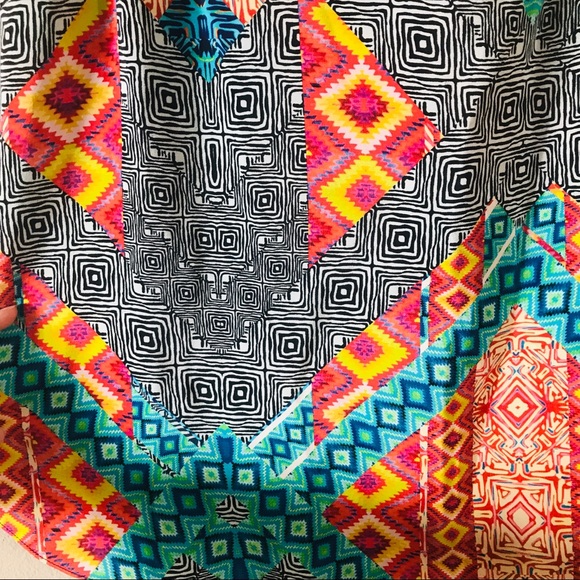 Amanda Uprichard 100% Silk Mixed Print Crisscross Back Tank - Picture 5 of 9